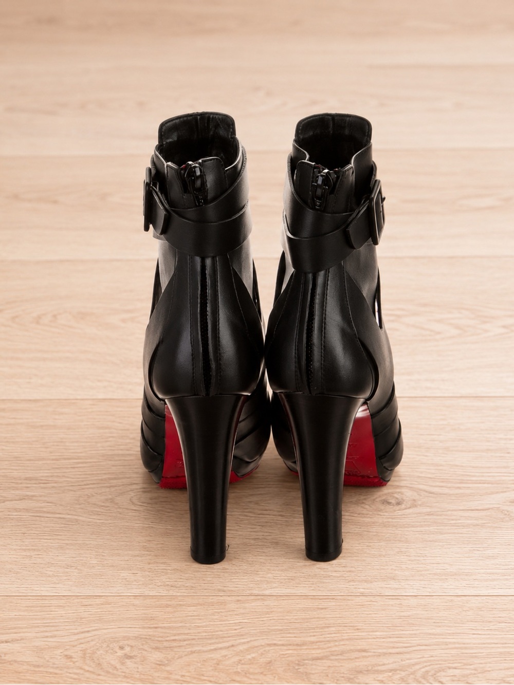 Christian Louboutin Black Leather Ankle Boots – Size 7.5 – Never Worn - Picture 3 of 4